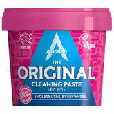 A pink 500g tub labeled "Astonish - The Original Cleaning Paste," a versatile, vegan, and cruelty-free cleaner with the phrase "Endless uses, everywhere.